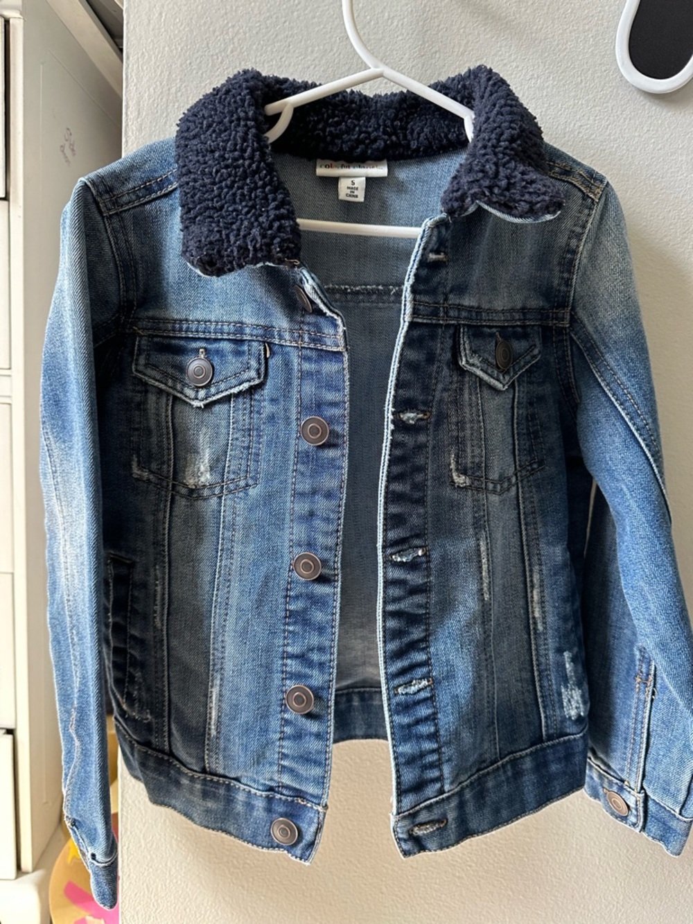 Kids Faux-Sherpa Lined Denim Jacket - Blue